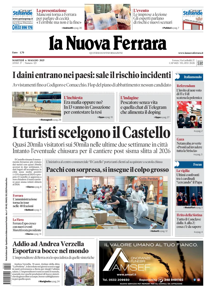 Prima-pagina-nuova ferrara-oggi-edizione-del-2025-05-06